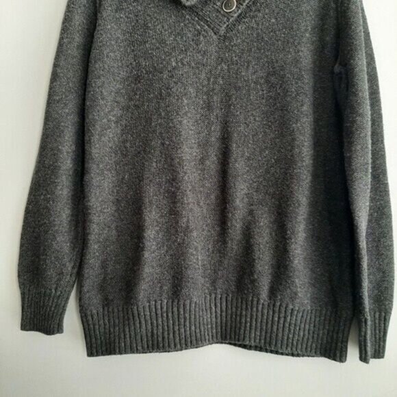 MERRELL Sweater Grey Cotton & Lambswool Sz XL - Picture 4 of 12